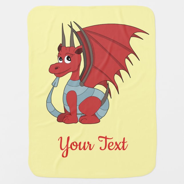 Red Dragon Cartoon  Baby Blanket (Front)