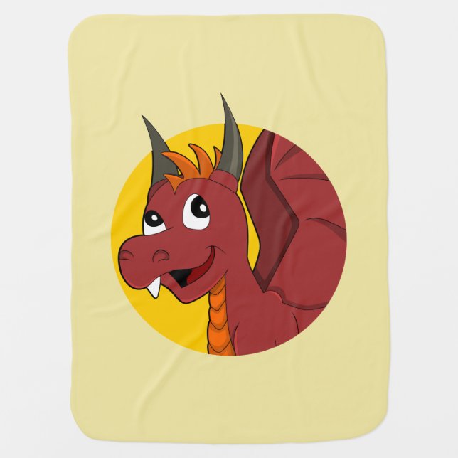 Red dragon cartoon baby blanket (Front)