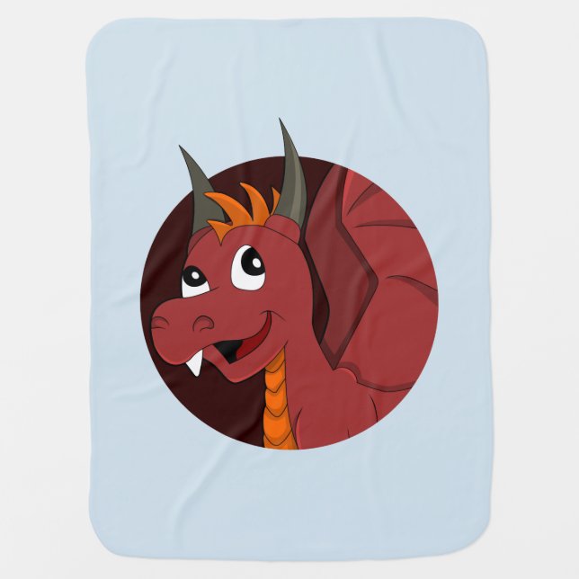 Red dragon cartoon baby blanket (Front)
