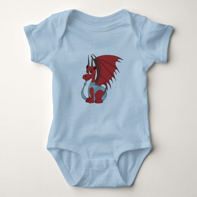 Red Dragon Cartoon  Baby Bodysuit (Front)
