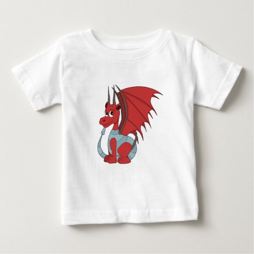 Red Dragon Cartoon  Baby T_Shirt