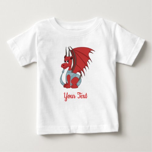 Red Dragon Cartoon  Baby T_Shirt
