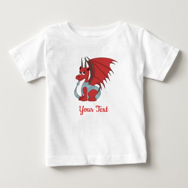Red Dragon Cartoon  Baby T-Shirt (Front)