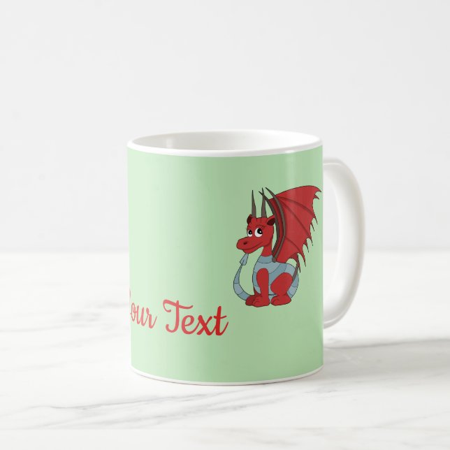 Red Dragon Cartoon  Coffee Mug (Front Right)