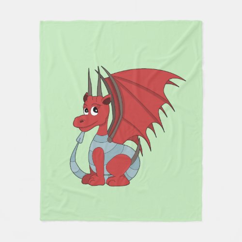 Red Dragon Cartoon  Fleece Blanket