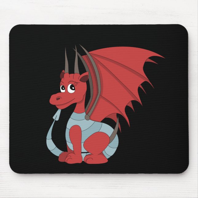 Red Dragon Cartoon  Mouse Pad (Front)
