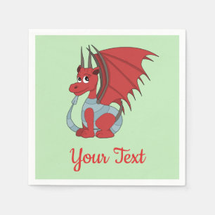 Red Dragon Cartoon Napkins