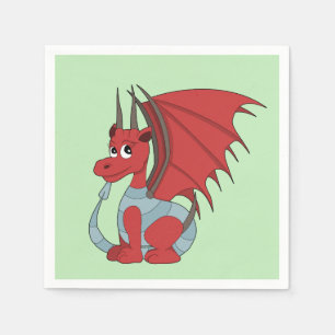 Red Dragon Cartoon Napkins