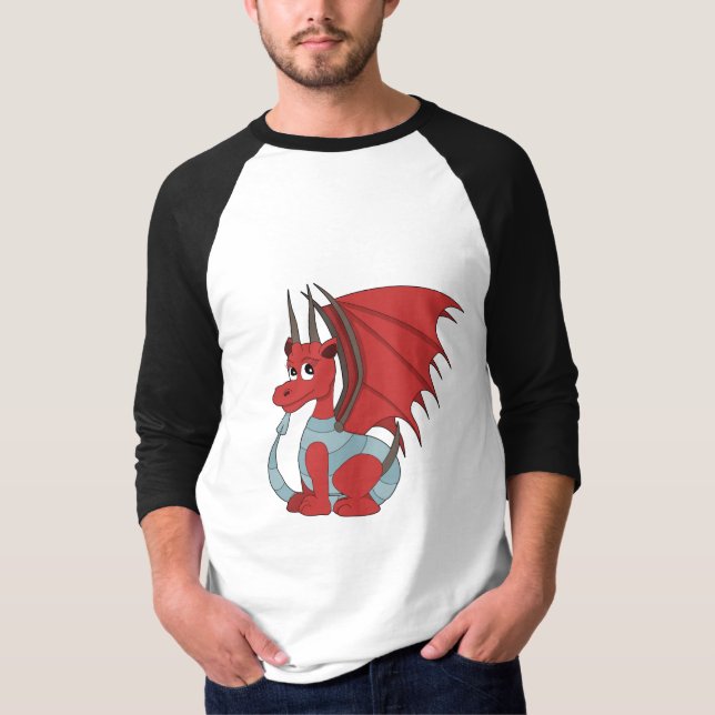 Red Dragon Cartoon  T-Shirt (Front)