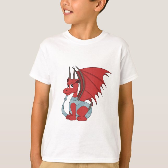 Red Dragon Cartoon  T-Shirt (Front)