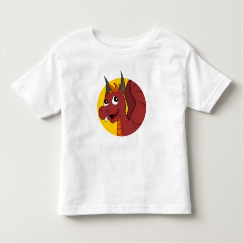 Red dragon cartoon toddler t_shirt
