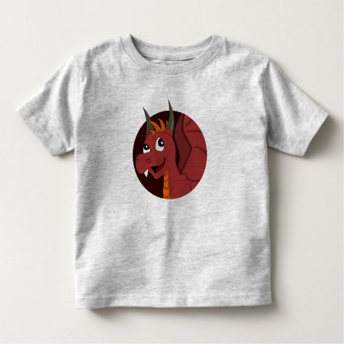 Red dragon cartoon toddler t_shirt