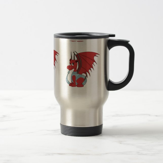 Red Dragon Cartoon  Travel Mug (Right)