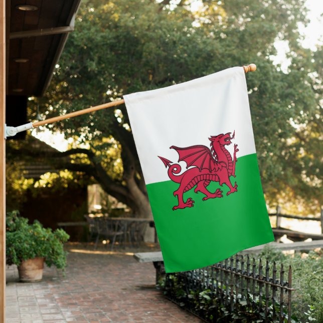 Red Dragon Celtic Flag of Wales & Welsh (In SItu)