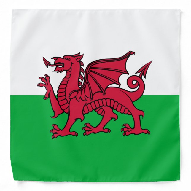 Red Dragon Celtic Flag of Wales & Welsh Bandana (Front)