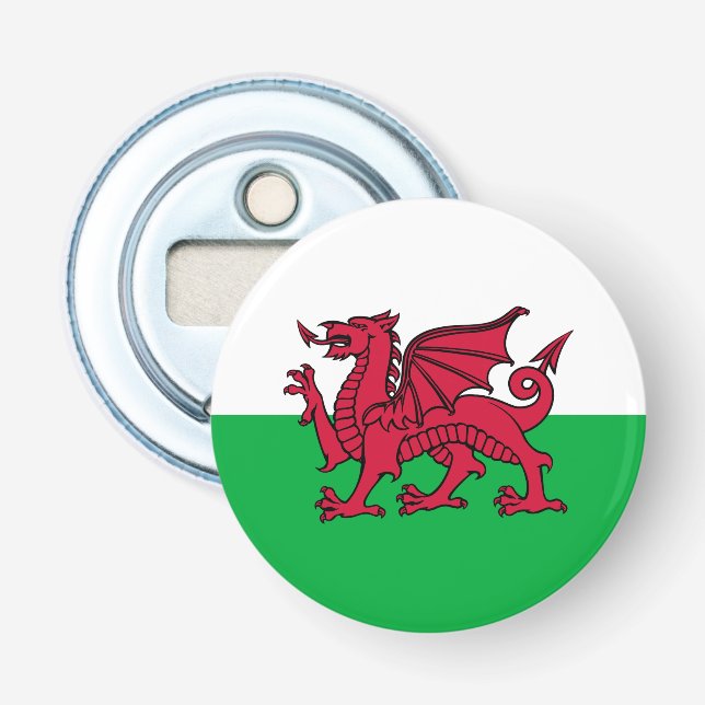 Red Dragon Celtic Flag of Wales & Welsh Bottle Opener (Front)