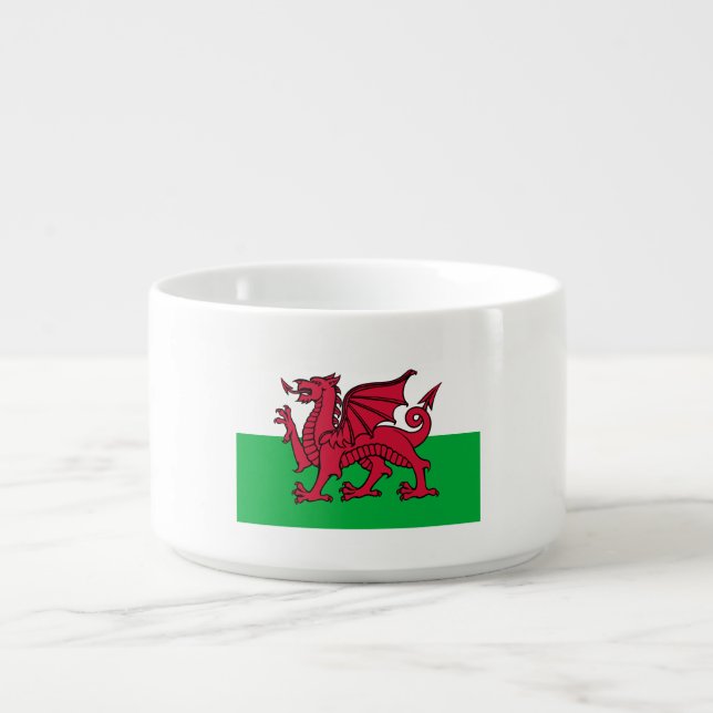 Red Dragon Celtic Flag of Wales & Welsh Bowl (Center)