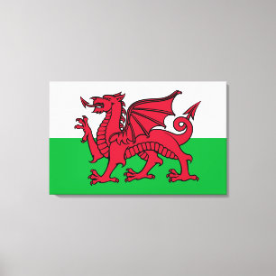 Red Dragon Celtic Flag of Wales & Welsh Canvas Print