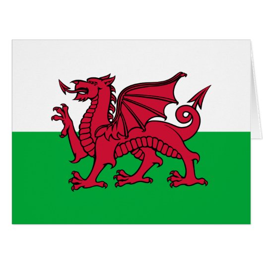 Red Dragon Celtic Flag of Wales & Welsh Cards (Front Horizontal)