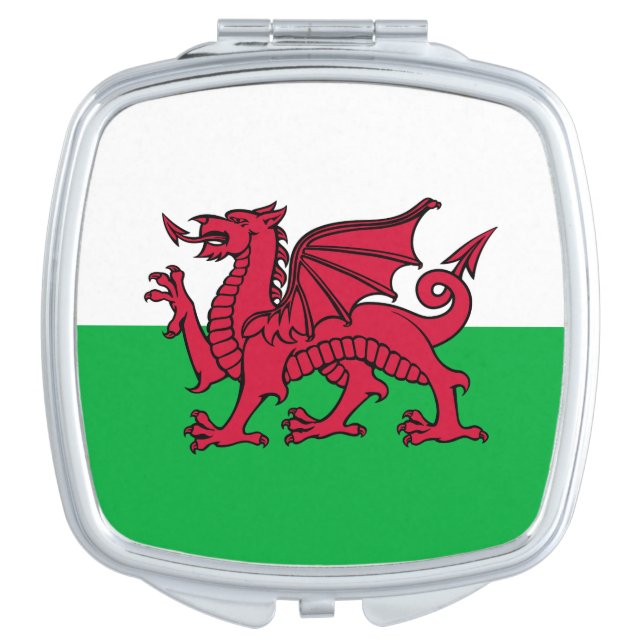 Red Dragon Celtic Flag of Wales & Welsh Compact Mirror (Front)