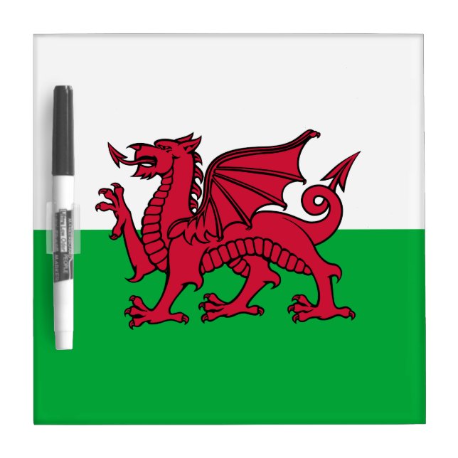 Red Dragon Celtic Flag of Wales & Welsh Dry Erase Board (Front)