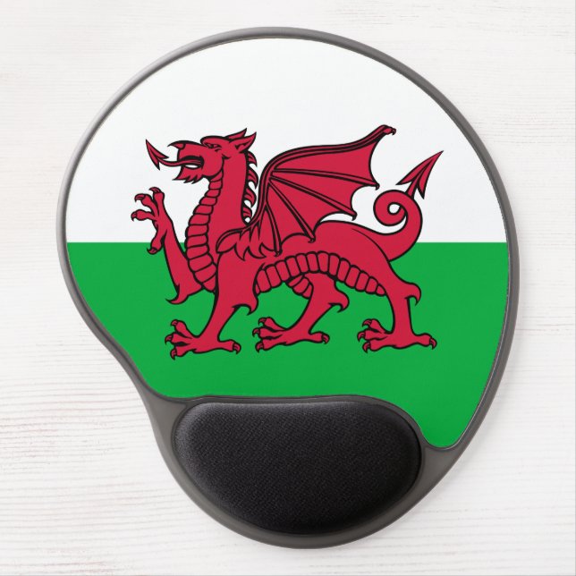 Red Dragon Celtic Flag of Wales & Welsh Gel Mouse Pad (Front)