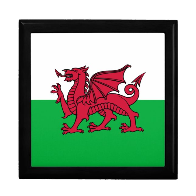 Red Dragon Celtic Flag of Wales & Welsh Gift Box (Front)