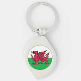 Red Dragon Celtic Flag of Wales & Welsh Keychain