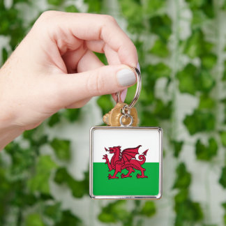 Red Dragon Celtic Flag of Wales & Welsh Keychain