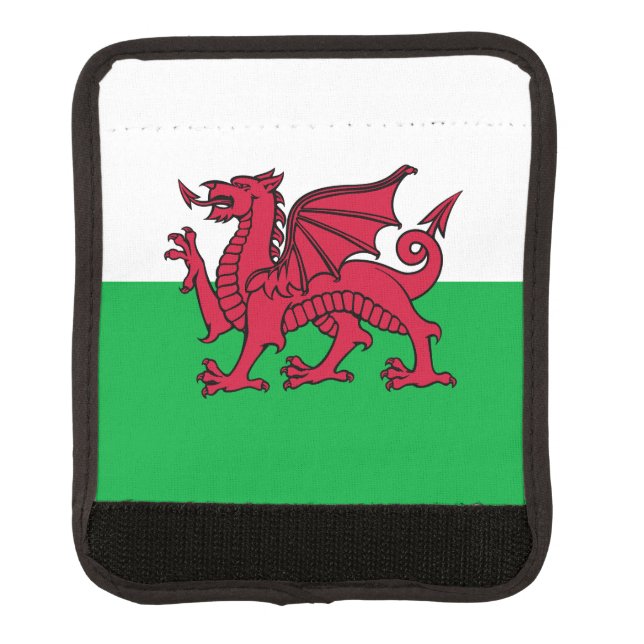 Red Dragon Celtic Flag of Wales & Welsh Luggage Handle Wrap (Front)
