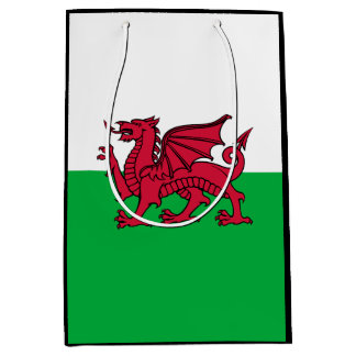 Red Dragon Celtic Flag of Wales & Welsh Medium Gift Bag