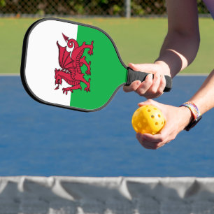 Red Dragon Celtic Flag of Wales & Welsh Pickleball Paddle