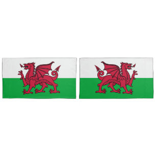 Red Dragon Celtic Flag of Wales & Welsh Pillow Case
