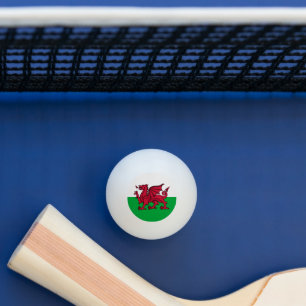 Red Dragon Celtic Flag of Wales & Welsh Ping Pong Ball