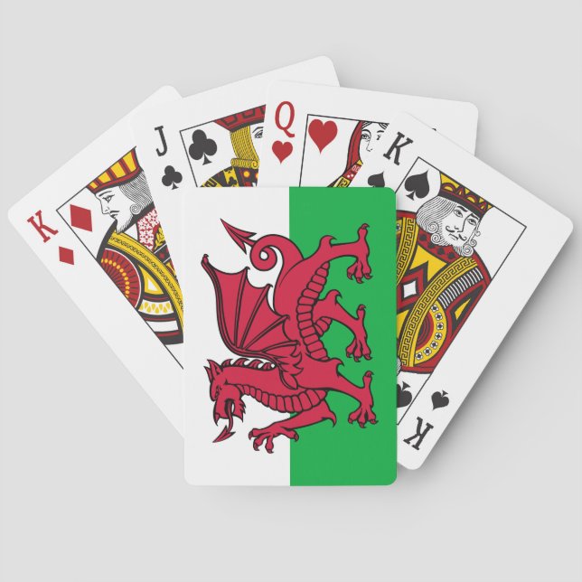 Red Dragon Celtic Flag of Wales & Welsh Poker Cards (Back)