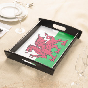 Red Dragon Celtic Flag of Wales & Welsh Serving Tray