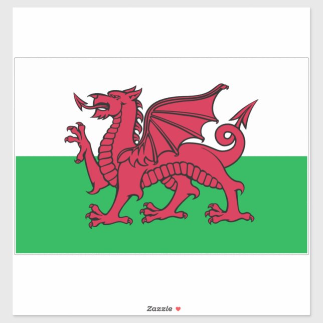 Red Dragon Celtic Flag of Wales & Welsh Sticker (Sheet)