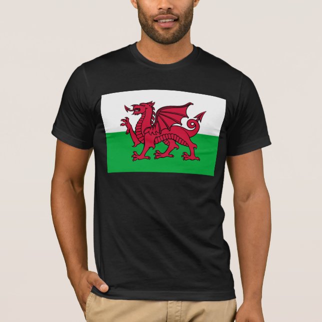 Red Dragon Celtic Flag of Wales & Welsh T-Shirt (Front)