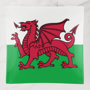 Red Dragon Celtic Flag of Wales & Welsh Trinket Tray