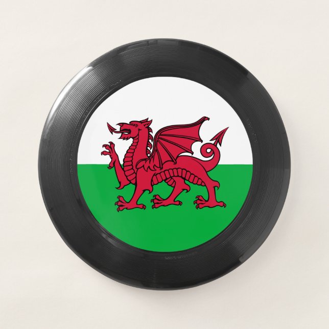 Red Dragon Celtic Flag of Wales & Welsh Wham-O Frisbee (Front)
