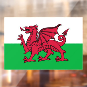 Red Dragon Celtic Flag of Wales & Welsh Window Cling