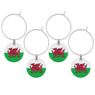 Red Dragon Celtic Flag of Wales & Welsh Wine Charm