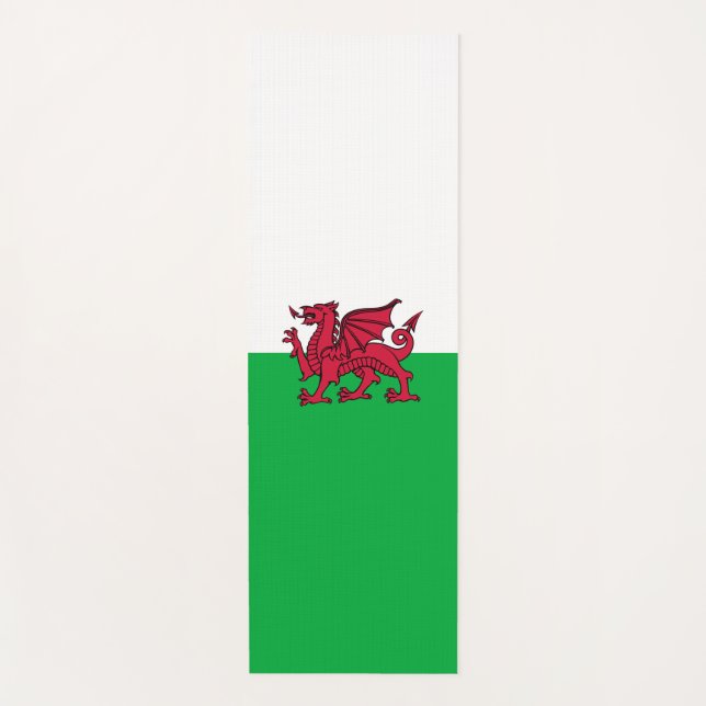 Red Dragon Celtic Flag of Wales & Welsh Yoga Mat (Front)