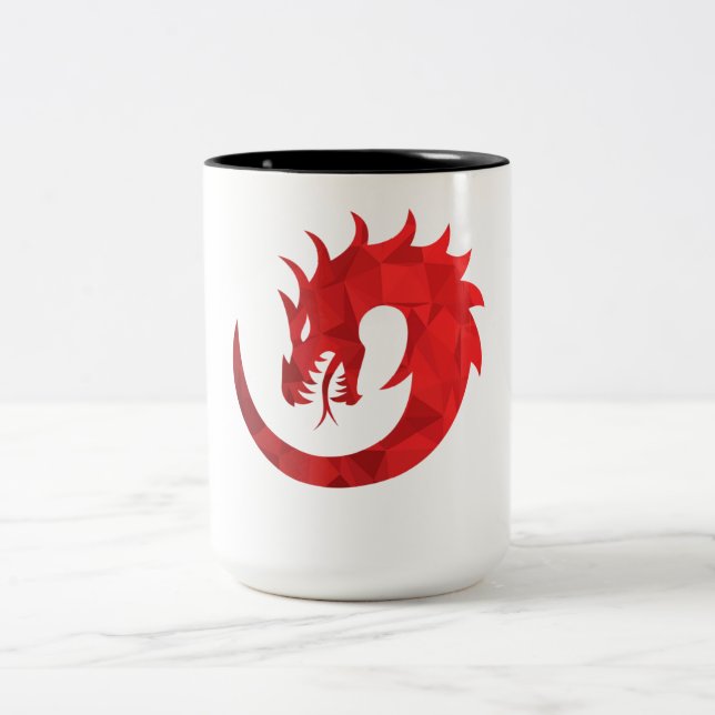 Red Dragon Circle Two-Tone Coffee Mug - Mythic (Center)
