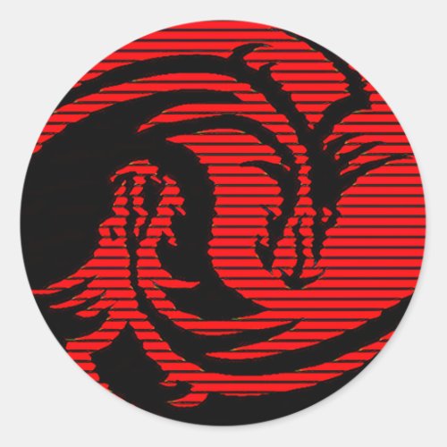 Red dragon    classic round sticker