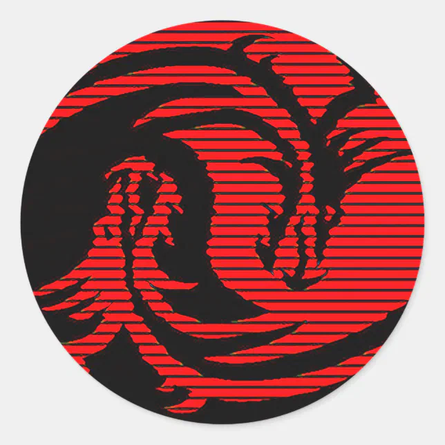 Red dragon classic round sticker | Zazzle