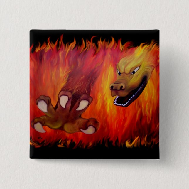 Red Dragon Claw Pinback Button (Front)