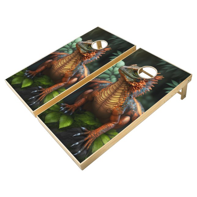 Red Dragon Cornhole Set (Angled)
