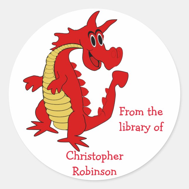 Red Dragon Design Bookplate (Front)