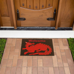 Red Dragon Design Fiber Doormat